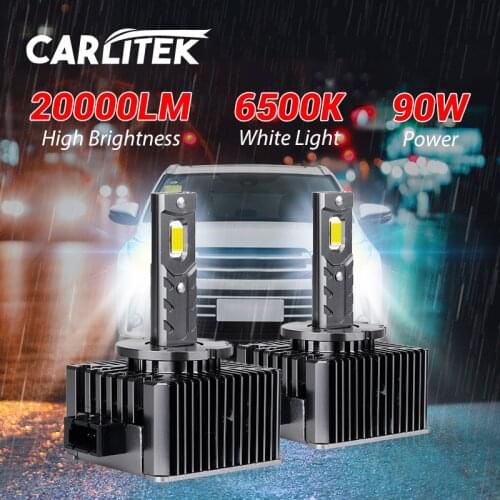 Carlitek D2S LED Headlight 20000LM CSP Chips HID D1S D3S D4S D5S D8S 6500K White Car Light Bulb Turbo Headlamps Automobiles Bulb