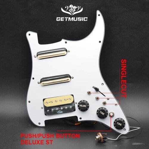 Electric Guitar Duluxe Strat with Singlecut Wiring GP-panel Loaded Prewired Pickguard SSH Guitar Pickguard Scratchplate Assembly
