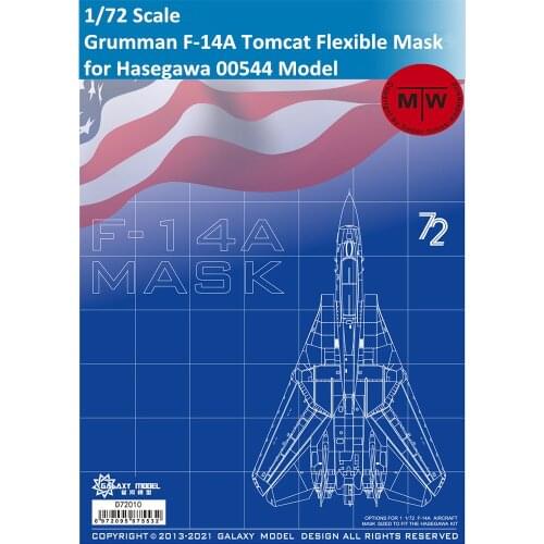 GALAXY D72010 1/72 Scale Grumman F-14A Tomcat Die-cut Flexible Mask for Hasegawa 00544 Model
