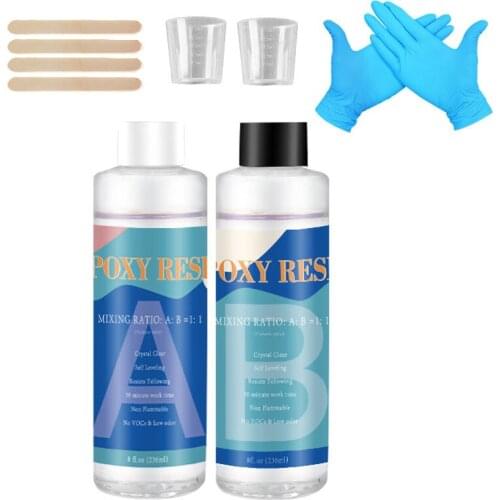 HOT Epoxy Resin Kit Crystal Clear Hardener Kit Easy Mix DIY Supplies For Art Casting Resin Jewelry Projects