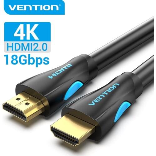Vention HDMI 2.0 Cable 4K UHD Gold Plated HDMI-compatible Cable for HDTV PS4/3 Projector Splitter Switcher Smart Box HDMI Cable