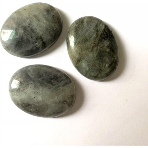 Natural Black Labradorite Cabochons Pendant Ring Face 30x40mm oval Semi precious stone jewelry Cabochons 3pcs/lot