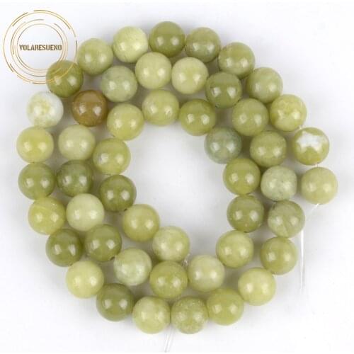 Chinese Jades Chalcedony Natural Green Stone Beads For Jewelry Making Diy Bracelet Necklace Earrings Accessories 4 6 8 10 12mm