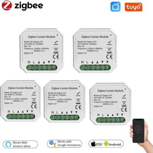 Tuya ZigBee 3.0 Tuya Smart Life Curtain Switch Module for Roller Shutter Blind Motor for Alexa Google Home App Control DIY Tool