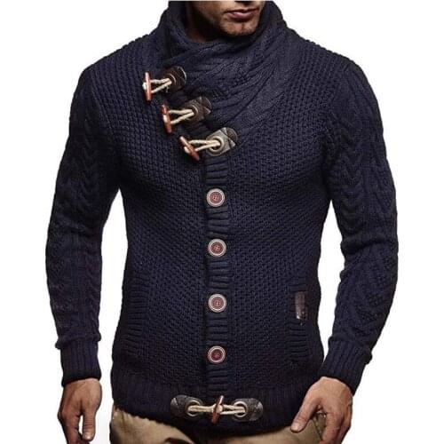 Man Sweaters Streetwear Clothes Turtleneck Sweater Men Long Sleeve Knitted Pullovers Autumn Winter Soft Warm Button Sweatshirt