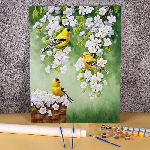 Bird Animal DIY Painting By Numbers Complete Kit Acrylic Paints 50*70 Paiting By Numbers Home Decoration For Wholesale