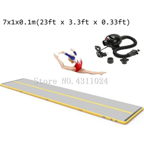 Inflatable Gymnastics Airtrack Tumbling Air Track 7x1x0.1m Inflatable Trampoline Air Pump For Home Use Training/Cheerleading