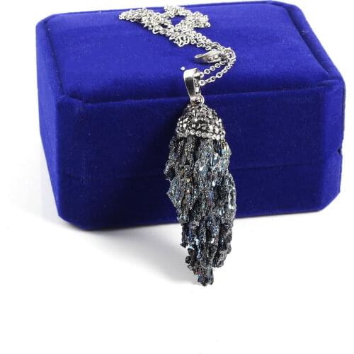 High Quality Natural Stone Pendant Necklace for Women Men Grey Irregular Pendant Necklace Choker Jewelry As Wedding Party Gift