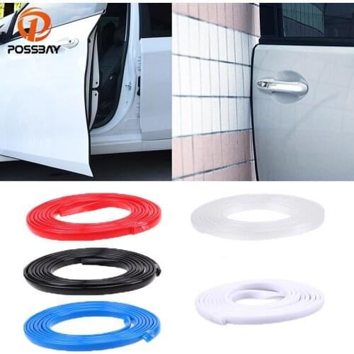 POSSBAY 6M Universal Car Door Edge Guard Scratch Strip Protector Rubber Sealing Trim Molding Auto Rubber Stickers for Audi BMW
