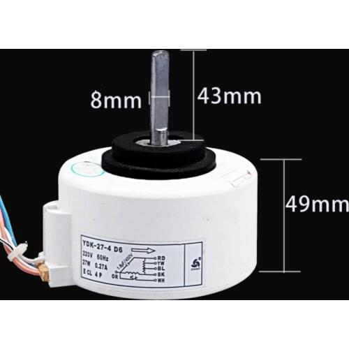 Applicable to Chigo air conditioning indoor plastic sealing motor YDK-27-4 D6 27W Chigo 2P fan air supply motor