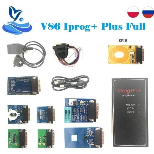 2021 NEW V86 IPROG + Plus adapter 777 key programmer supports immo correction, airbag reset and replacement