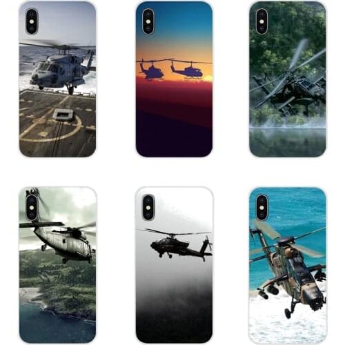 For Apple iPhone X XR XS 11Pro MAX 4S 5S 5C SE 6S 7 8 Plus ipod touch 5 6 Fashion Helicopter Military TPU Transparent Shell Case