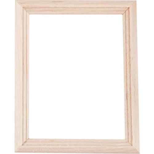 1:12 Rectangular Solid Wood Photo Frame Dollhouse Miniatures Decor