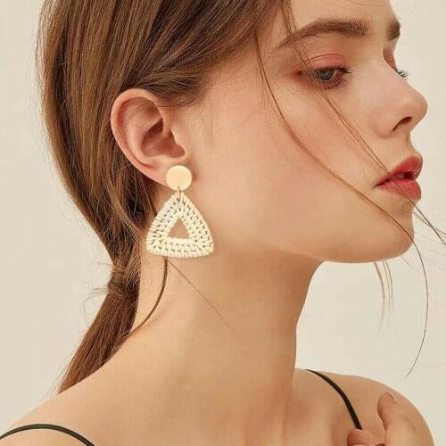 2019 Direct Selling Sale Earings Aretes Chic Cold Wind Handmade DIY Retro Rattan Bamboo Basket Dangle Earrings Female