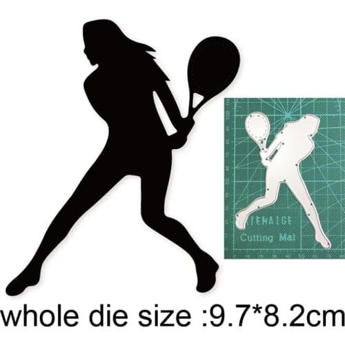 2020 Metal Dies Women Playing Tennis Cutting Dies Stencils dies for DIY Scrapbooking Paper Cards Embossing Die Cuts crafts dies
