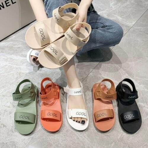 New fashion beach Roman shoes style Velcro female student sandals outdoor flat casual womens shoes