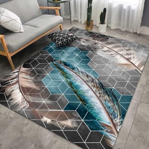 Trend Modern Home Carpet Geometric Illusion Feather Pattern Carpets For Living Room Fashion Mat/tapetes Parlor Bedroom Rugs Area
