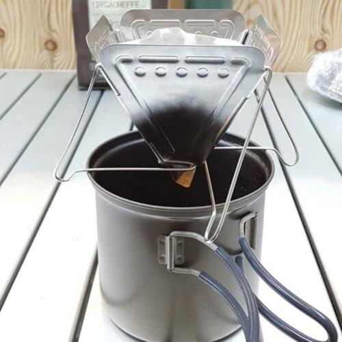 Mini Outdoor Camping Coffee Filter Rack Folding Stainless Steel Wear-resistant Funnel Coffee Dripper Holder 16.5x15cm