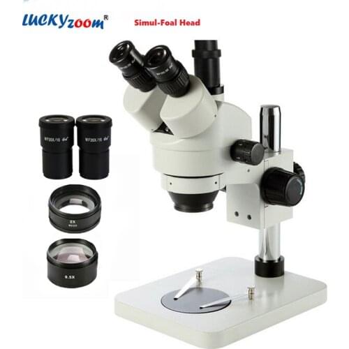 3.5X-180X Simul Focal Trinocular Microscope WF20X Eyepiece Stereo Microscope For Soldering Professional CTV Camera Microscopio