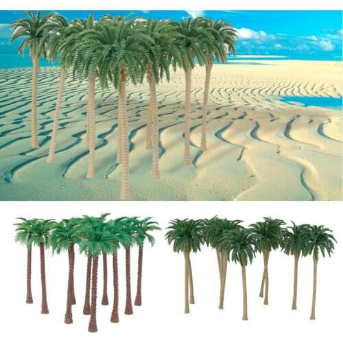 20x Tropical Coconut Palm Tree Model Train Railway Wargame Scene 1:100 1:65