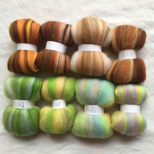 WFPFBEC 8colors Australia sheep 100% wool fiber needle felting wool for felting wool roving 10g/20g/50g/100g/color
