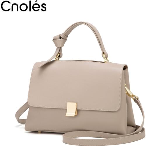 Cnoles Brand Bag Soft Genuine Leather Womens Bag 2021 Fashion versatile Shoulder Bag Large Capacity Portable cross-body bag