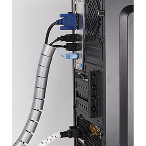 1M 3FT Wire Storage Pipe Cable Wrap Organizer Spiral Tube Winder Cord Protector Flexible Management Flame Retardant Wire Harness