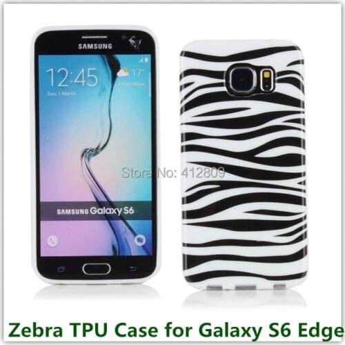 1PCS Drop Shipping Animals Skin Zebra Pattern Soft TPU Pouch Case for Samsung Galaxy S6 Edge G9250 Cellphone Bags