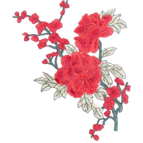 1PC Embroidery Rose Flower Sew On Patch Dress Hat Bag Jeans Applique Crafts Clothing Accessories DIY