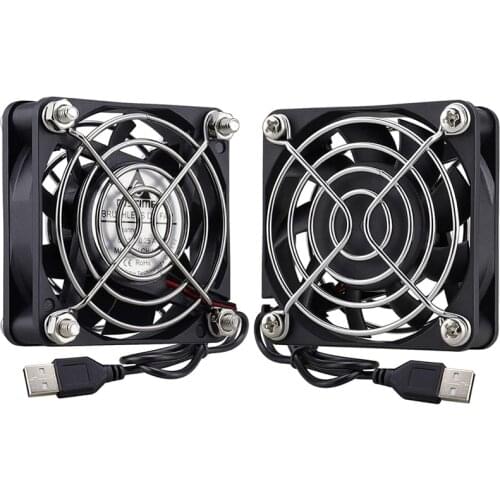 2 Pieces GDSTIME 60mm x 15mm USB Fan 5V Brushless DC Cooling Fans for PC Computer Case Cooler Raspberry Pi Radiator Ventilation