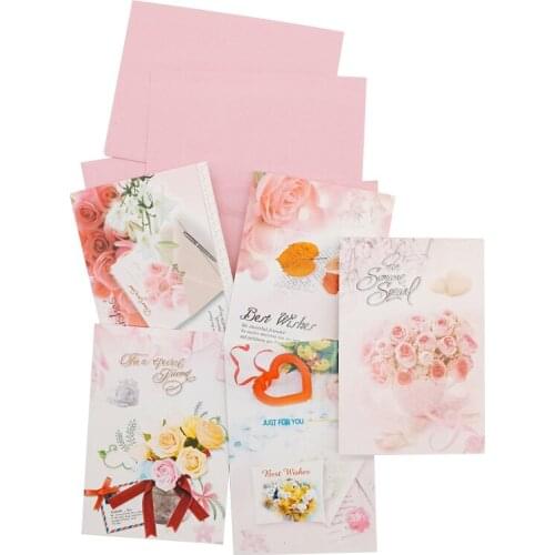 200pcs Mini Greating Card sweet Flower Christmas Pink message card wedding birthday blessing Kawaii Gift cards
