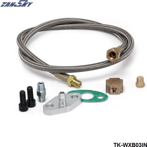 36" Universal Turbo Oil Feed Line Feeding Kit For T3 T4 T04E T4 T70 T66 T3T4 TK-WXB03IN