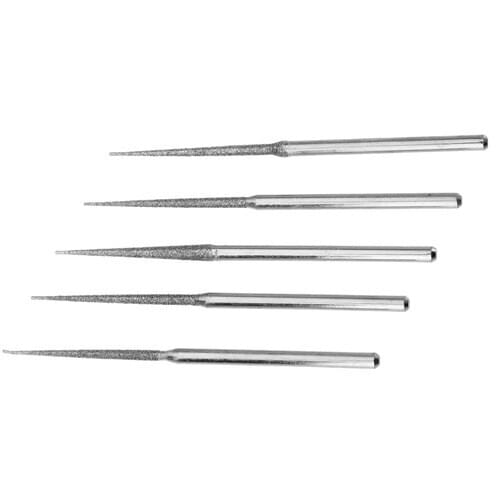 5x Mini Drill Diamond Grinding Head 3mm Shank Bur Bit Set Grinding Tool Grit 20 For Dremel Rotary Tool Trigonometric Tip