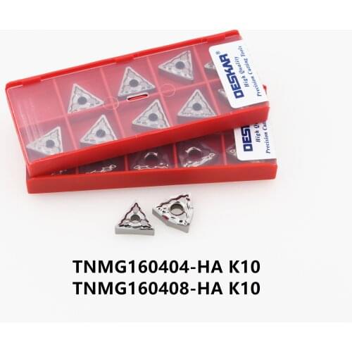 10PCS DESKAR TNMG160404 HA K10 TNMG160408 HA K10 Turning Tools Aluminum Inserts CNC Lathe Cutter Blades TNMG Tool Parts