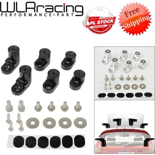 FREE SHIPPING - Billet T-6061 Anodized Aluminum Bolt-on Rear Wing Spoiler Hatch Riser Lift Extension For 14-on Ford Fiesta ST