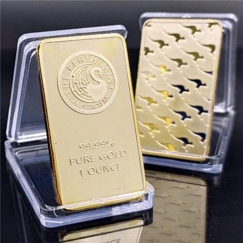Australia Commemorative Coin Block Square Gold Nugget Swan Commemorative Coin Gold Coin Crafts Collection Home Decoration