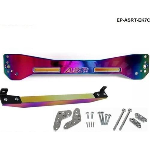Car Billet Aluminum Neochrome Rear Subframe Bar + Lower Tie Bar For Honda Civic EK 96-00 EP-ASRT-EK7C