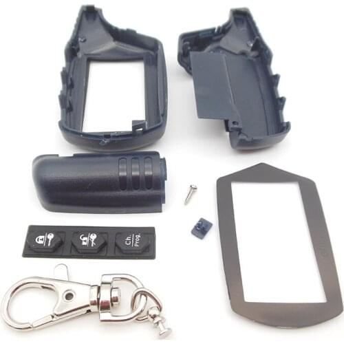 Russia version EZ-Alpha case keychain for Jaguar EZ-Alpha lcd remote two way car alarm system free shipping