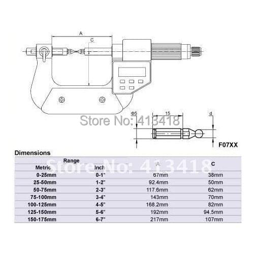 Quality goods Gear Micrometers measuring head-diameter 4.0mm F0707
