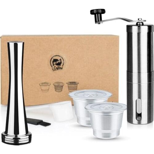 ICafilas Stianless Metal Reusable for Nespresso Capsule Coffee Filter Press Grinds Tamper for Nespresso Capsules