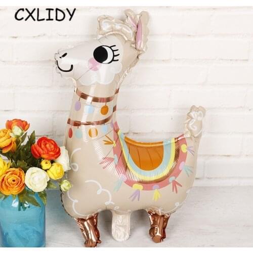 Cute Three-Dimensional Alpaca Party Decoration Alpaca Theme Party Supplies Aluminum Film Balloon Happy Birthday qq121