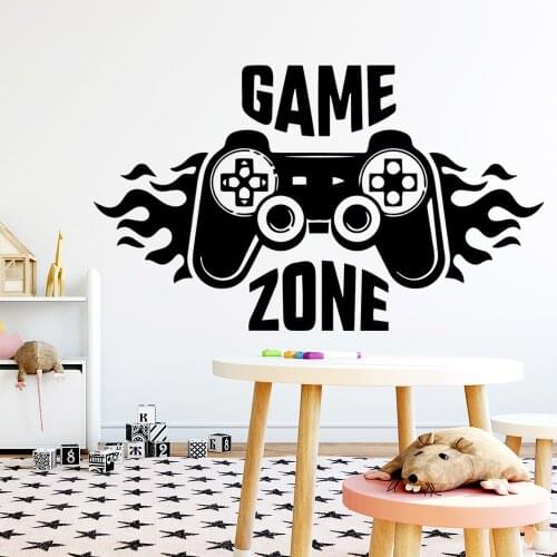 Lovely Wallpaper Game Handle Wall Stickers Pared Game Zone Wall Vinyl Decal For Game Room Sticker Decoration Kids Decals Mural