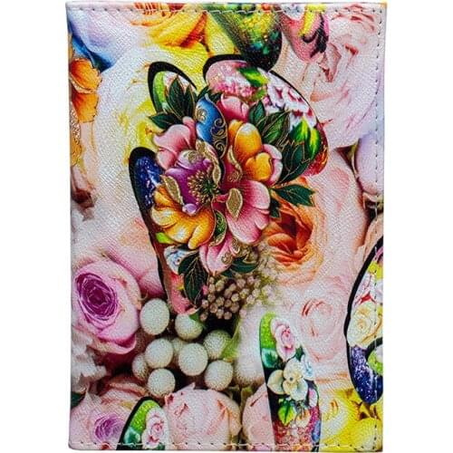 40PCS / LOT Colorful Flower Fashion Elegant Female Passport Cover Credit Card Passport Holder