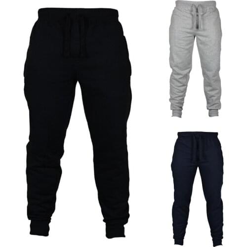 Men Jogger Sweatpants Cotton Pants Long Stretch Casual Pants Solid Color Drawstring Plush Thick Warm Pants Sweatpants Trousers