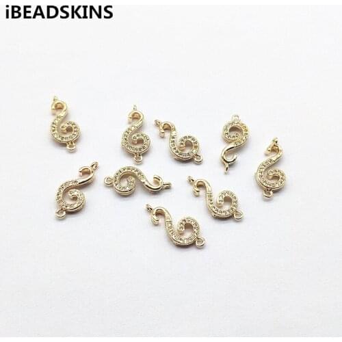 New arrival! 19x8mm 50pcs Clear Zircon/Copper S shape Connectors for Earrings parts,hand Made Earrings Findings Jewelry DIY