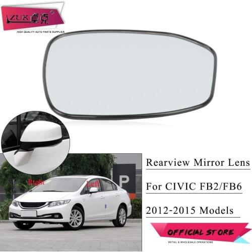 ZUK Rear View Mirror Glasses Outer Rearview Mirror Lens For HONDA CIVIC FB2 2012 2013 2014 2015 For 3-PINS Mirror Without Lamp