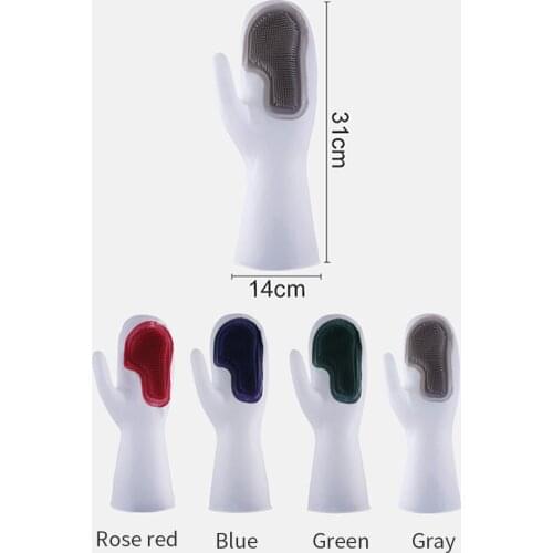 Magic Silicone Dishwashing Brush Gloves Dishwashing Gloves Kitchen Cleaning 1 Pair of Tools Heat Insulation and Wear Resistance
