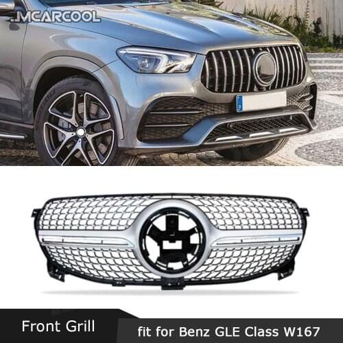 ABS Material Front Grill For Mercedes Benz GLE Class W167 GLE350 GLE450 GLE53 AMG Sport SUV 2020 Auto Car Decoration