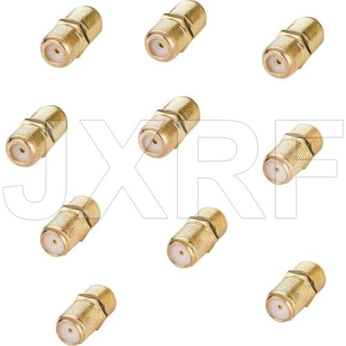 10Pcs F Type UHF Coupler Adapter Gold plated Connector F Female Jack RG6 Coax Coaxial Cable free shipping