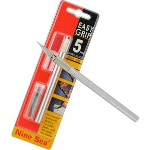 Nine Sea 308 Full Metal Sculpture Knife Pen Knife with 5pcs Spare SK5 High Carbon Steel Blades